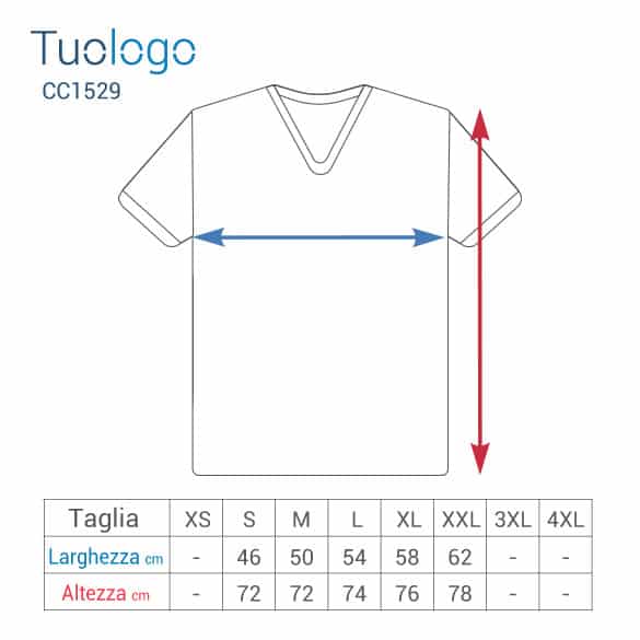 Tabella della larghezza e lunghezza taglie