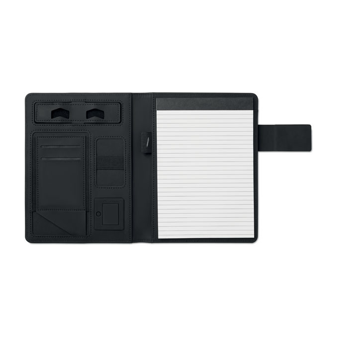 Interno portadocumenti grigio scuro in poliuretano con chiusura magnetica