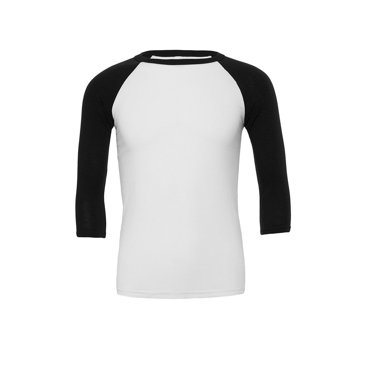Maglia unisex con maniche 3/4 nera e bianca