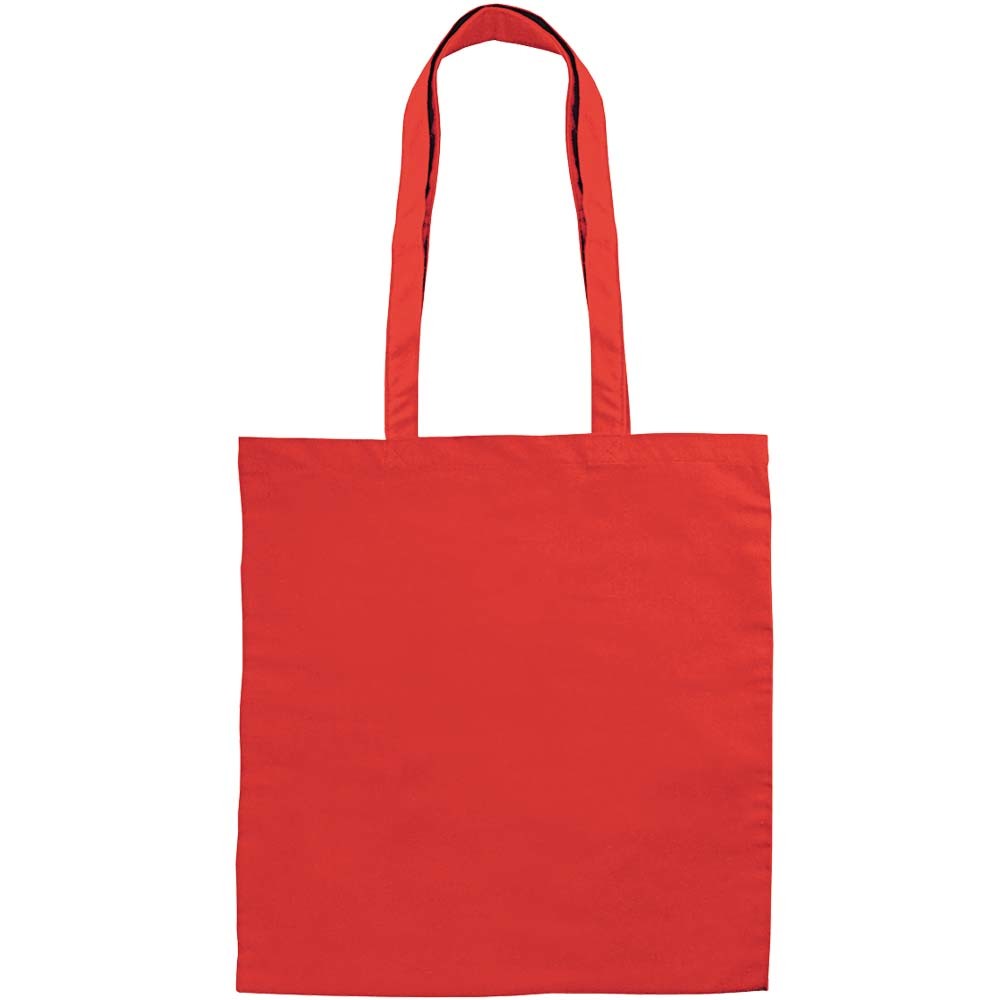 Shopper in canvas rossa con manici lunghi