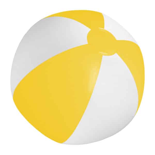 Pallone da spiaggia in pvc giallo e bianco