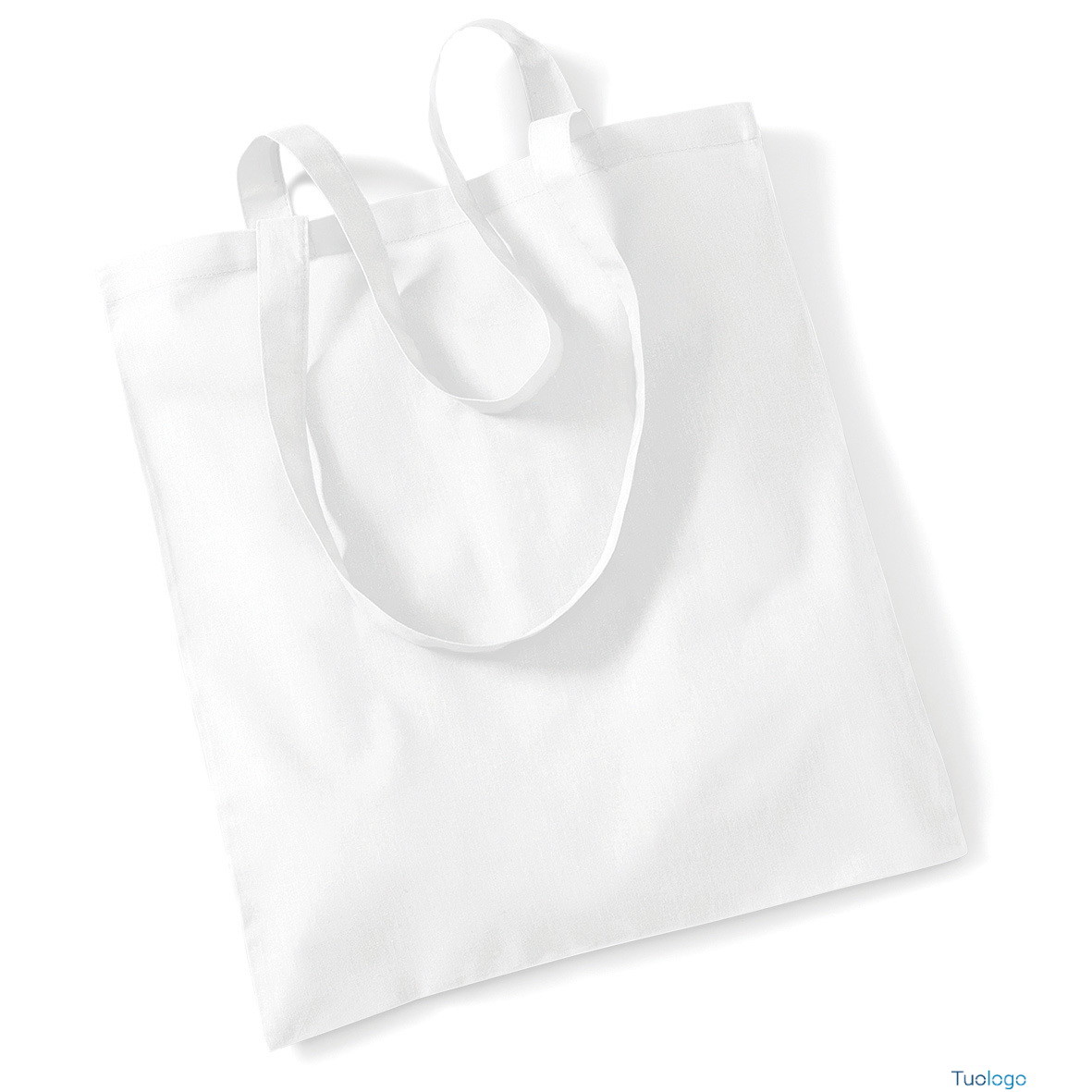 Shopper bianca con manici lunghi