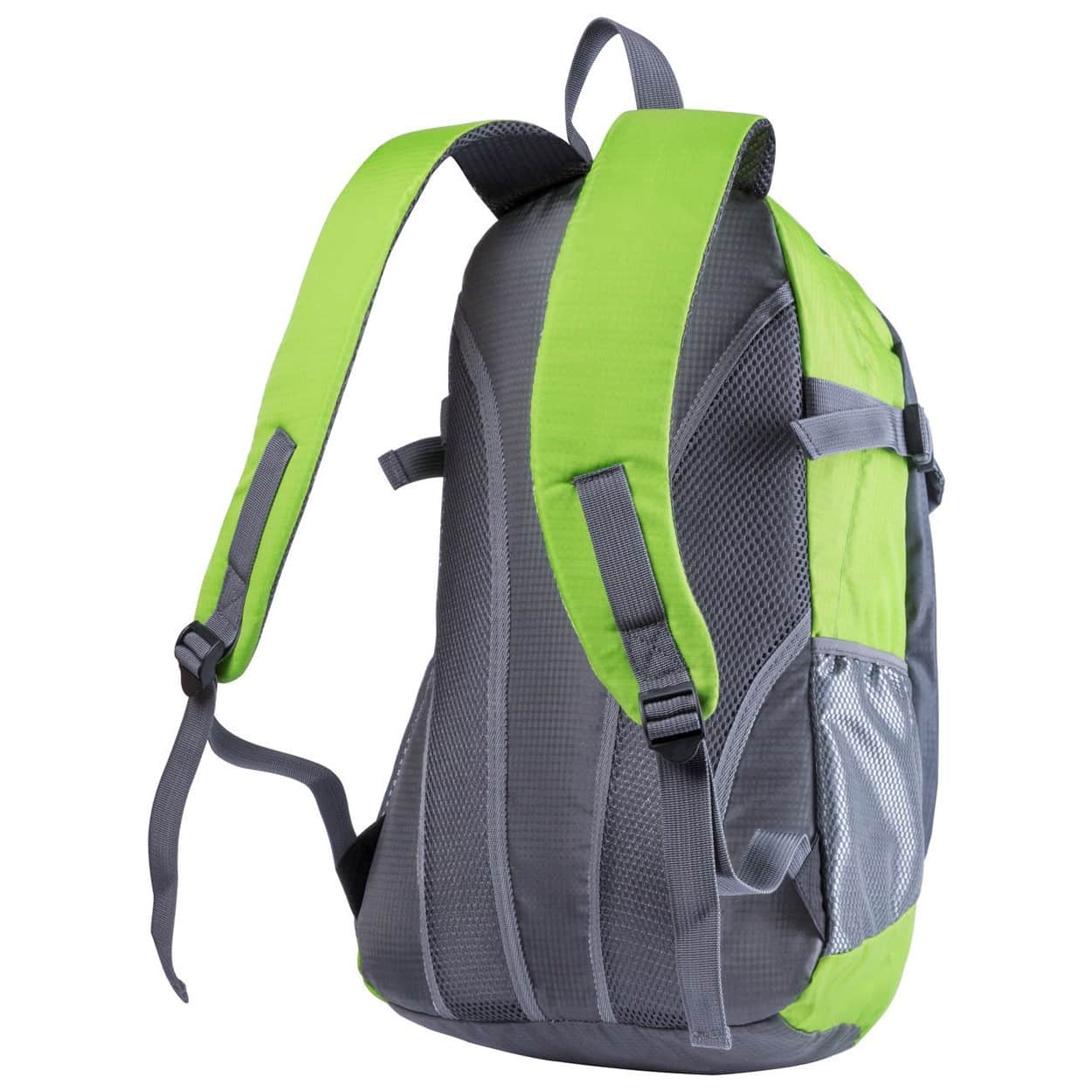 Zaino in poliestere verde con schienale e spallacci imbottiti