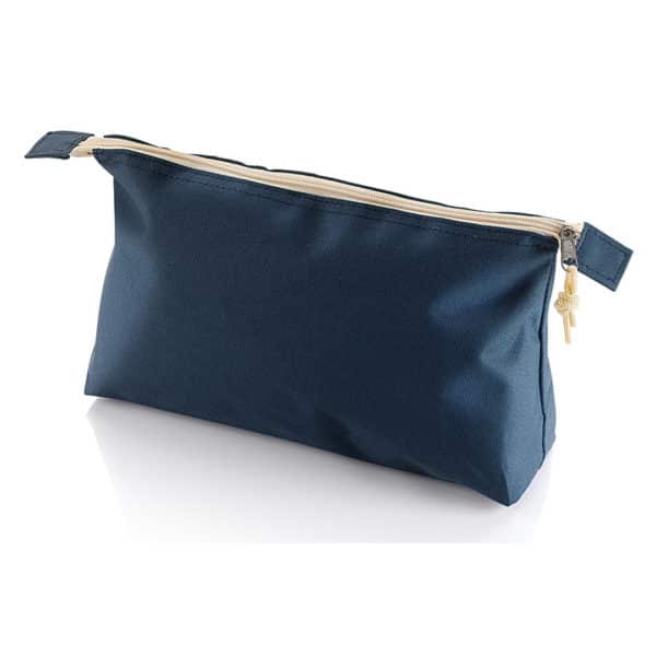 Trousse blu con zip e laccetti