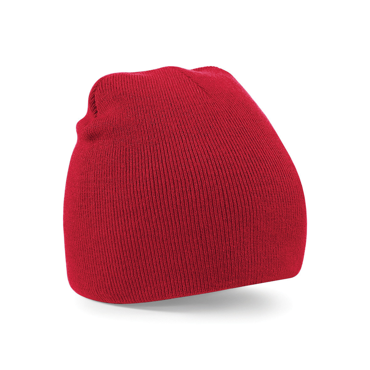 Cappellino senza risvolto in acrilico di colore rosso
