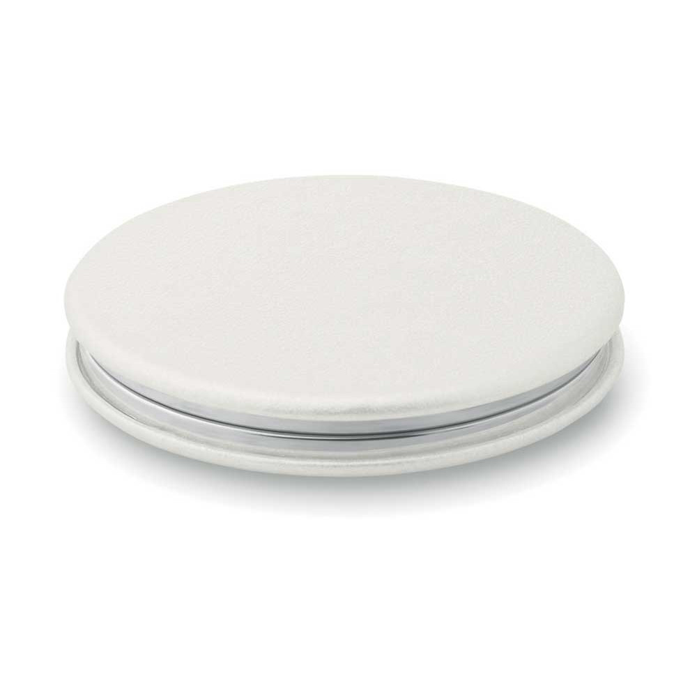 Doppio specchietto bianco con chiusura magnetica in similpelle