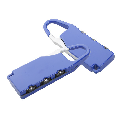 Lucchetto per valigia in metallo azzurro con codice a tre cifre