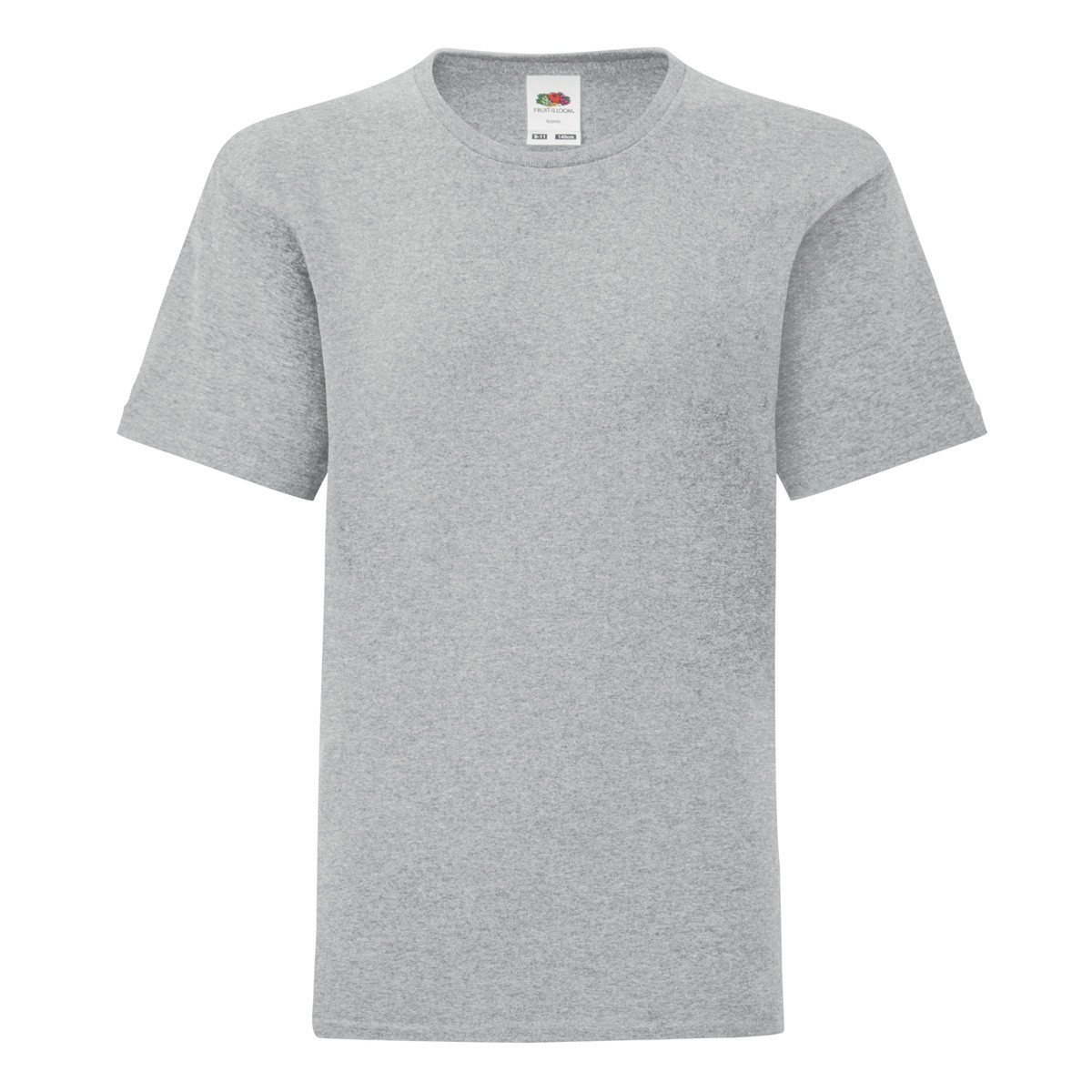 Tshirt girocollo grigio melange da bambino con manica corta