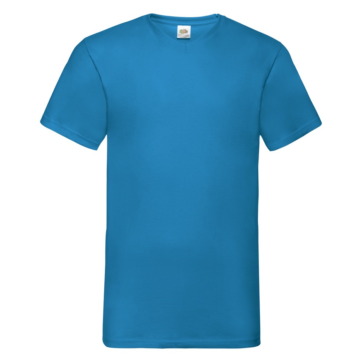 Tshirt in cotone manica corta e scollo a V alto di colore azzurro