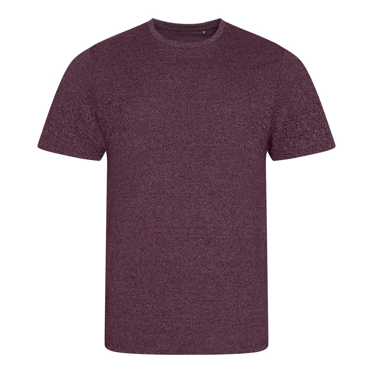 Tshirt viola in cotone con girocollo e effetto melange