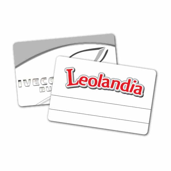 Badge card regolare argentata con logo