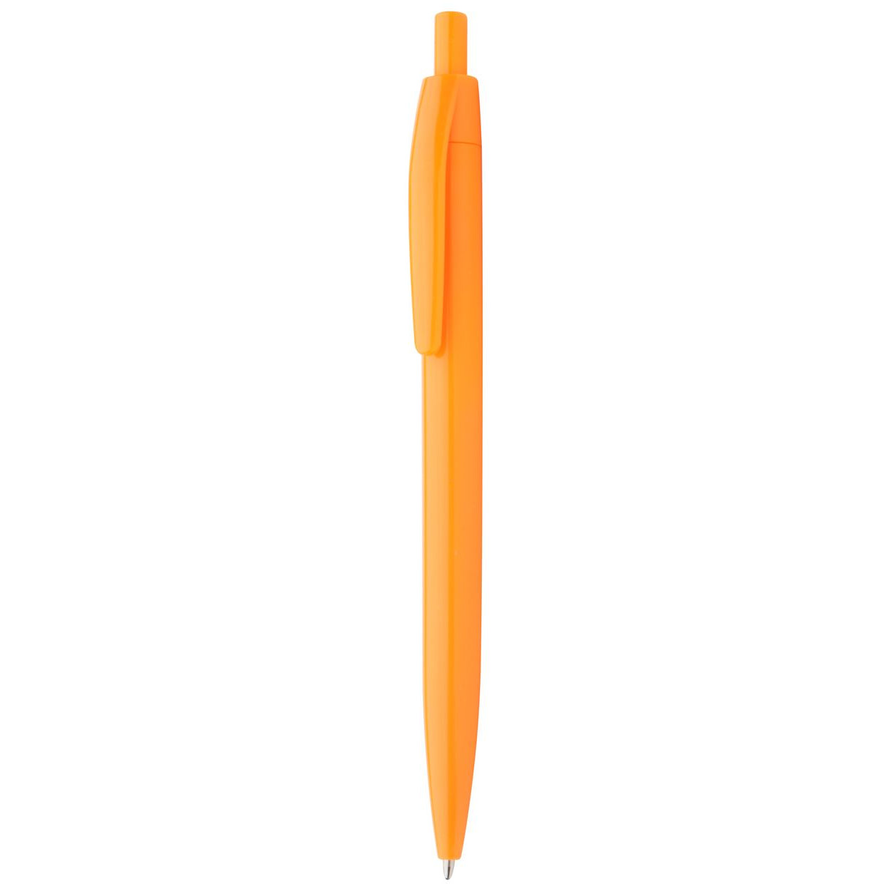 Penna a sfera in plastica arancione con clip piatta