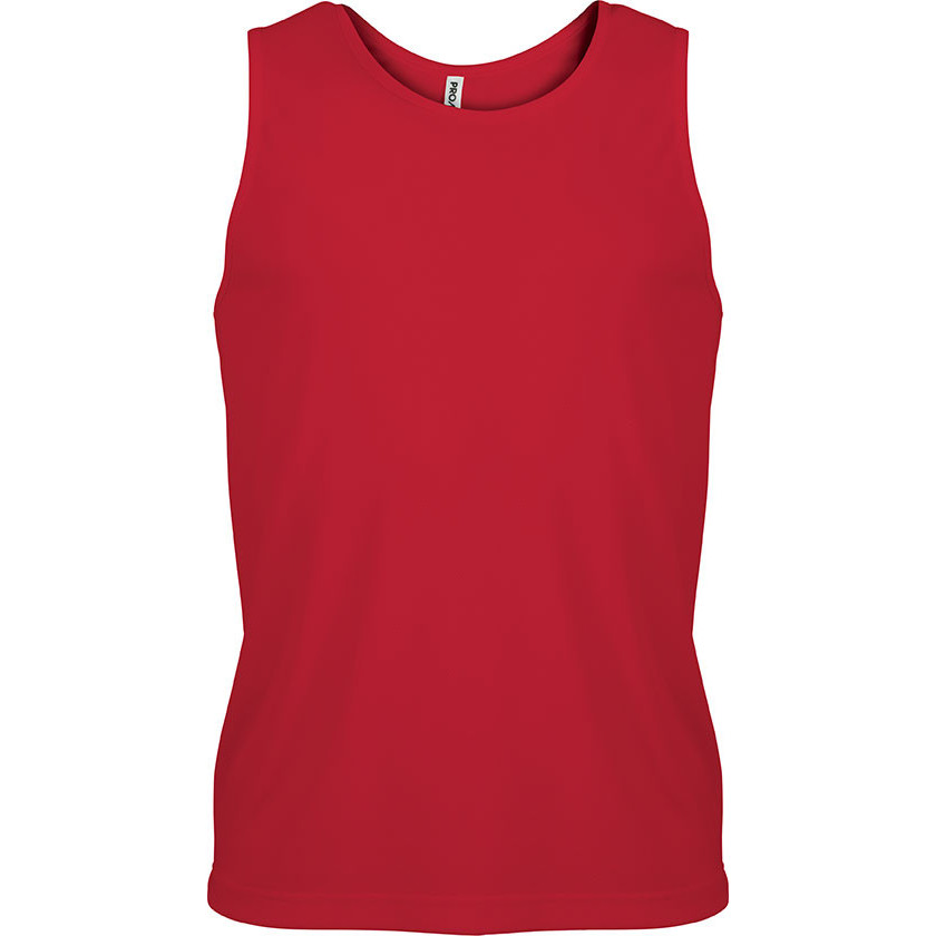 Canotta sportiva rossa 100% poliestere