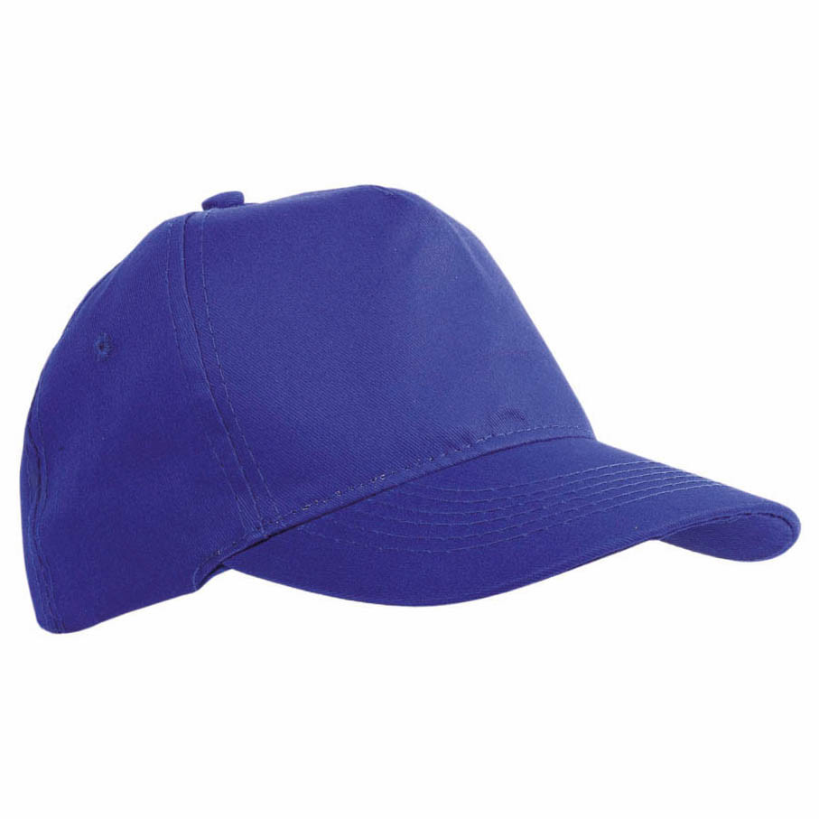 Cappellino in cotone blu con chiusura in velcro