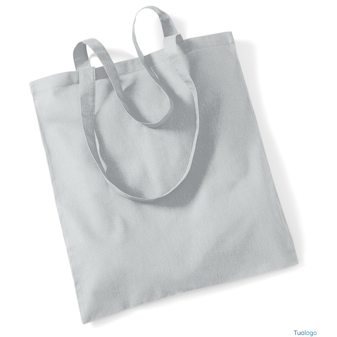 Shopper bianca con manici lunghi