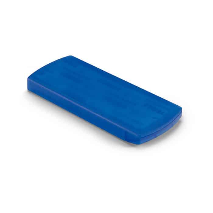 Porta cerotti blu in plastica