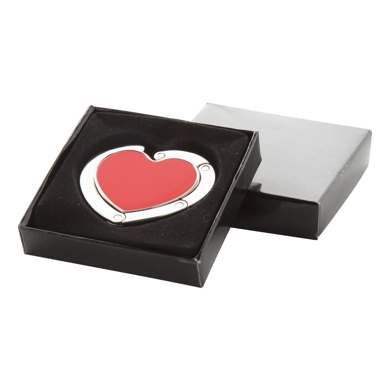 Reggiborsa in metallo a forma di cuore con custodia