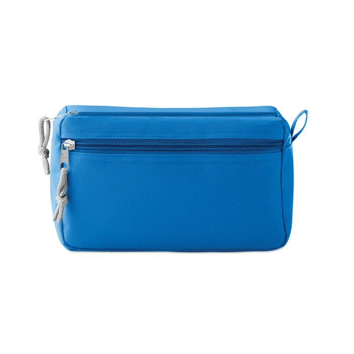 Trousse azzurro in poliestere con doppia zip