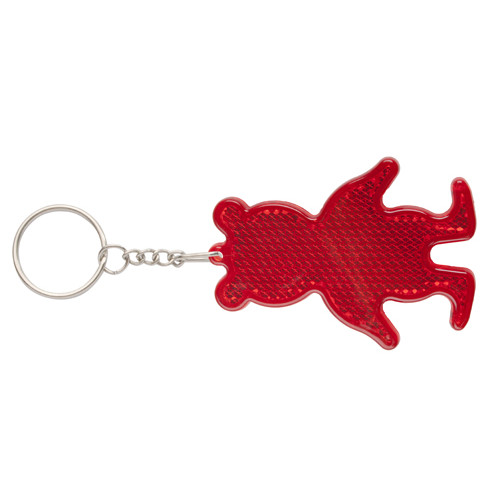 Portachiavi a forma di orsetto rosso riflettente