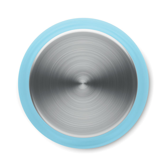 Bottiglia in rpet azzurro e acciaio inox