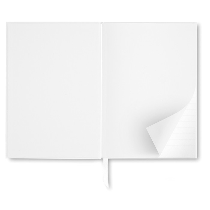 Bloc notes bianco con copertina rigida e ottanta fogli