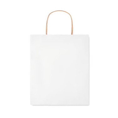 Shopper in carta bianca con manici ritorti