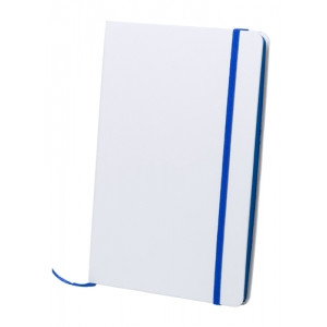 Blocnotes in cartone bianco con elastico blu