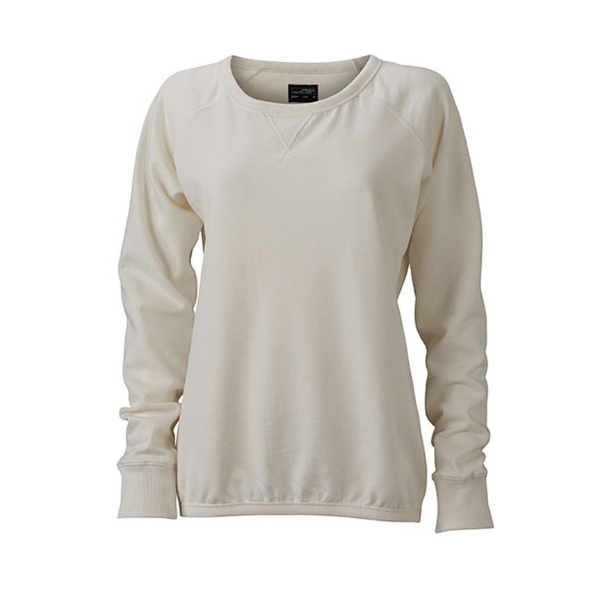 Felpa bianca in cotone con ampia scollatura