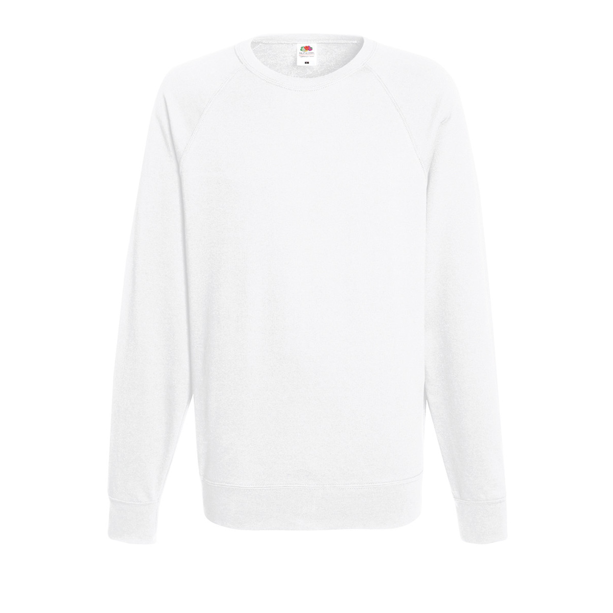 Felpa da uomo bianca in cotone con girocollo e polsini