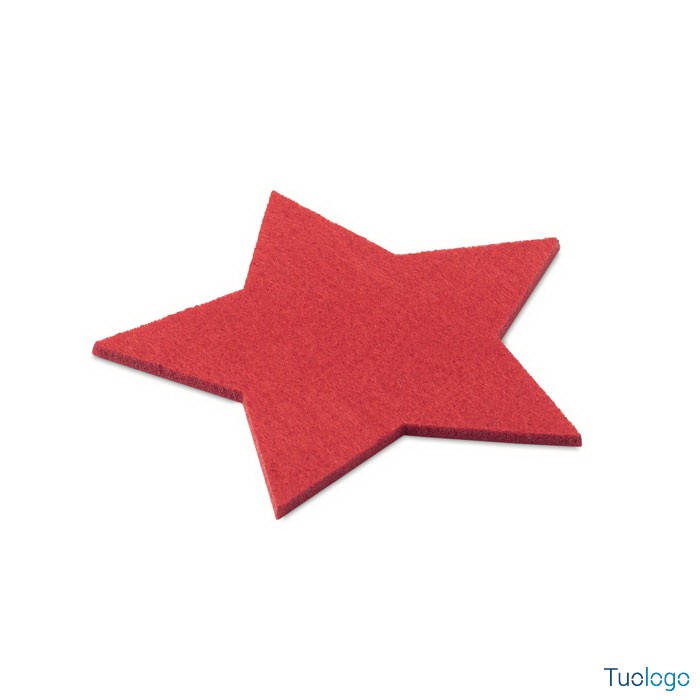 Sottobicchiere rosso a forma di stella