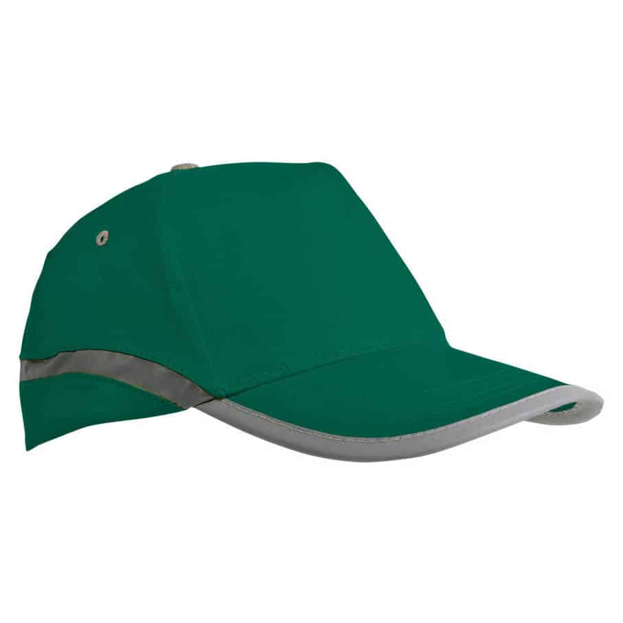 Cappellino in cotone verde con chiusura in velcro