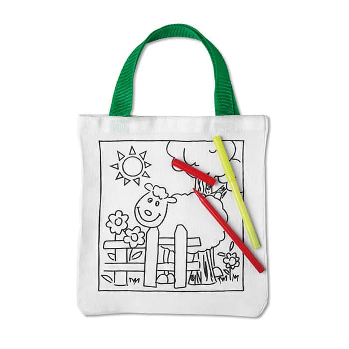 Borsa da colorare con due pennarelli colorati