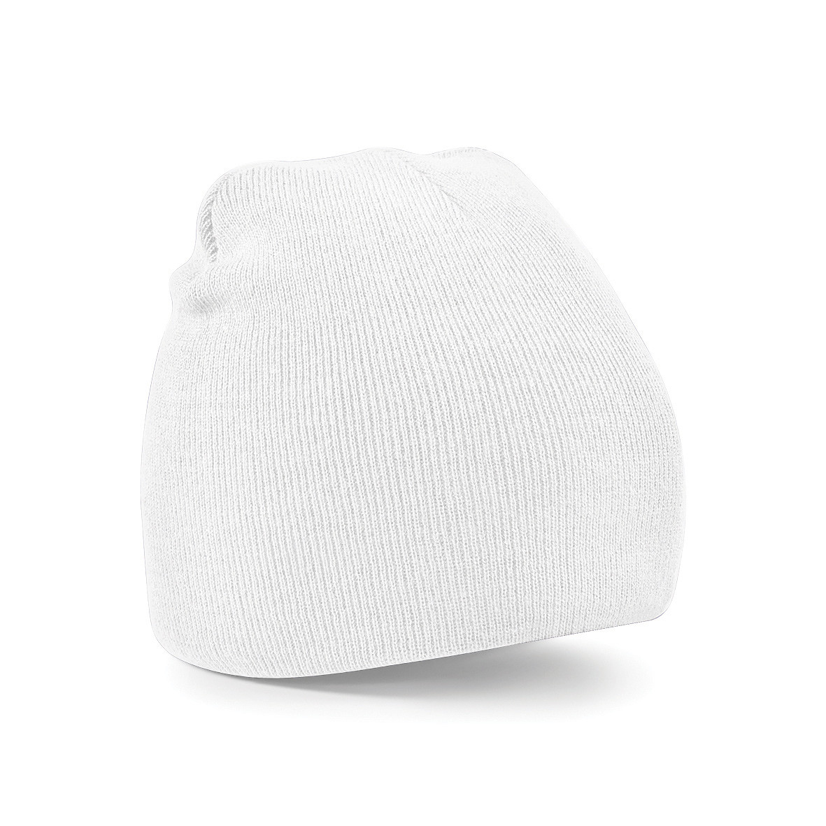 Cappellino senza risvolto in acrilico di colore bianco