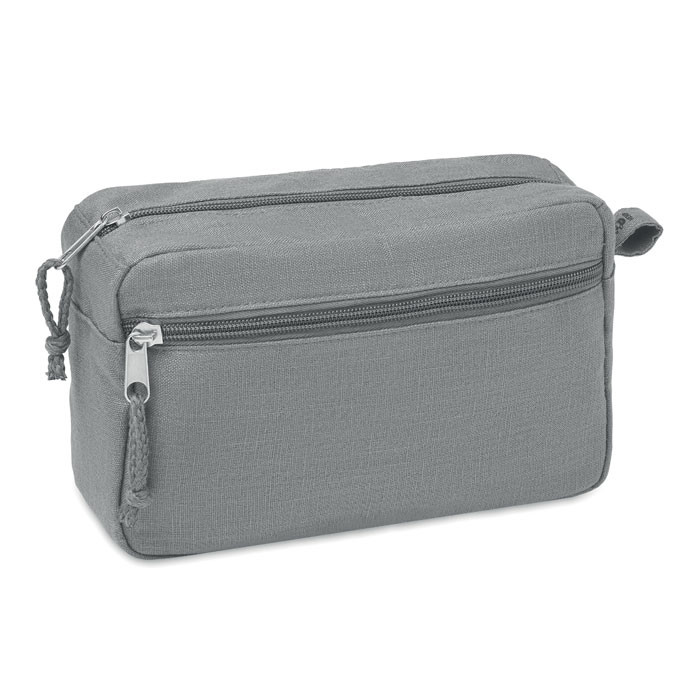 Trousse grigio in canapa