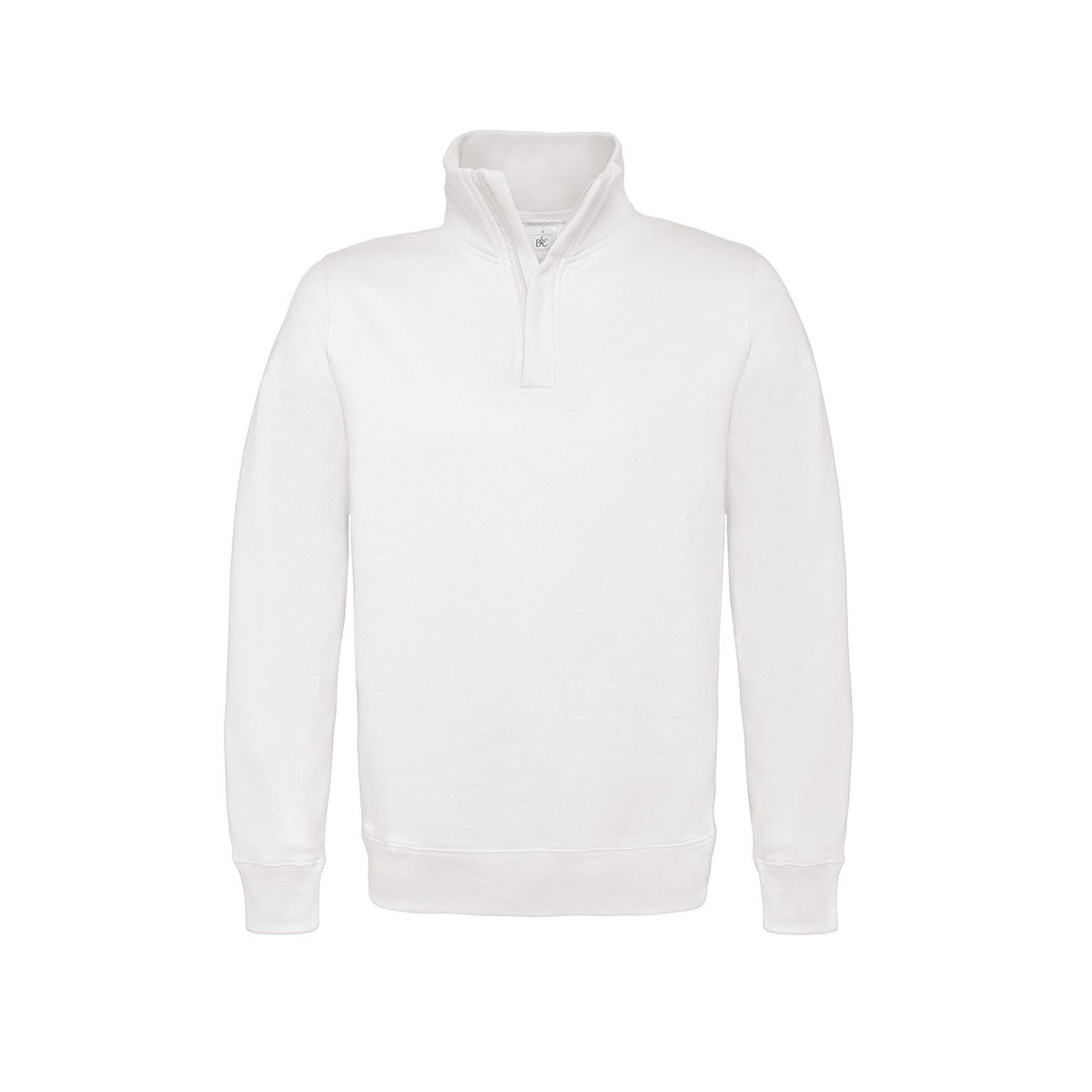 Felpa bianca con zip al collo