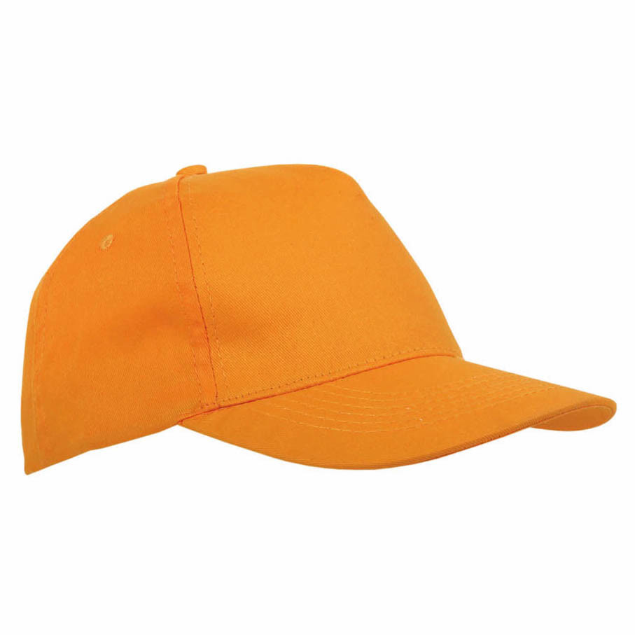 Cappellino in cotone arancione con chiusura in velcro
