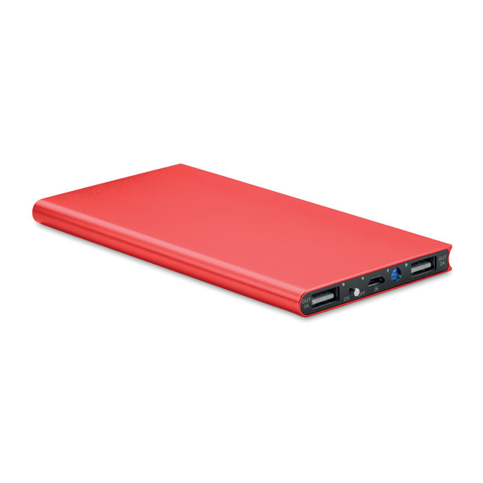 Powerbank rosso in alluminio