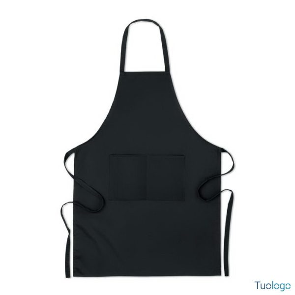 Grembiule nero con tasca frontale