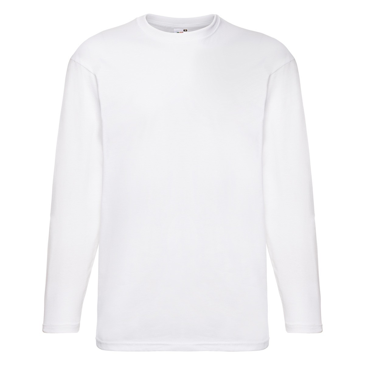 Tshirt in cotone e lycra, manica lunga e girocollo di colore bianco