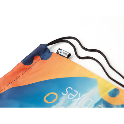 Zainetto in poliestere con angoli in pu con logo