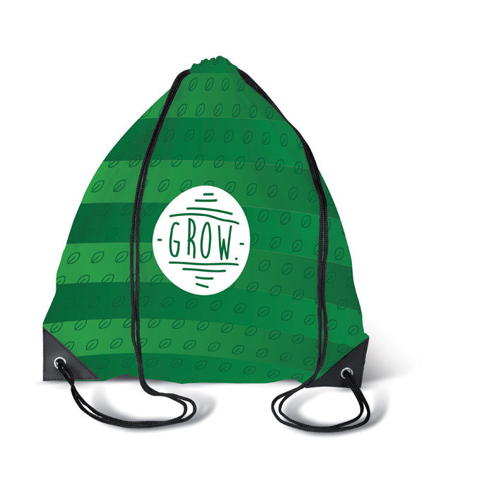 Zainetto in poliestere con angoli in pu con logo