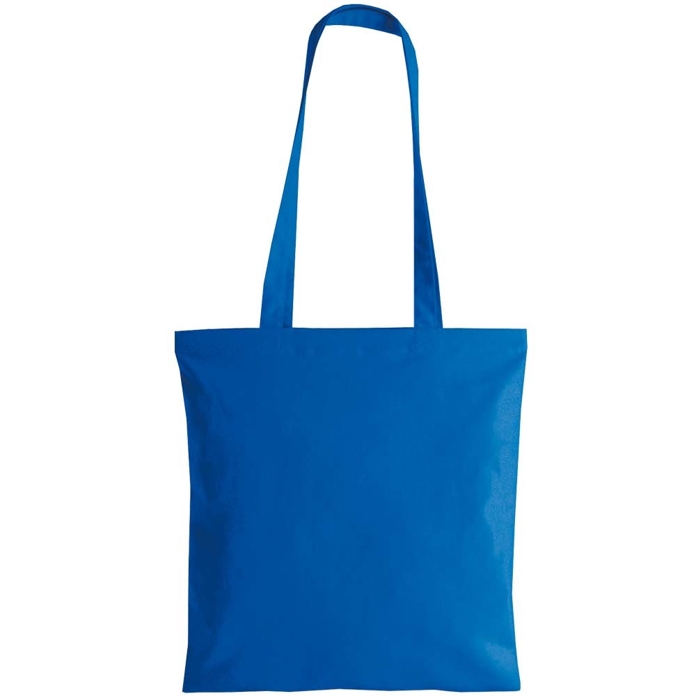 Shopper in cotone blu con manici lunghi