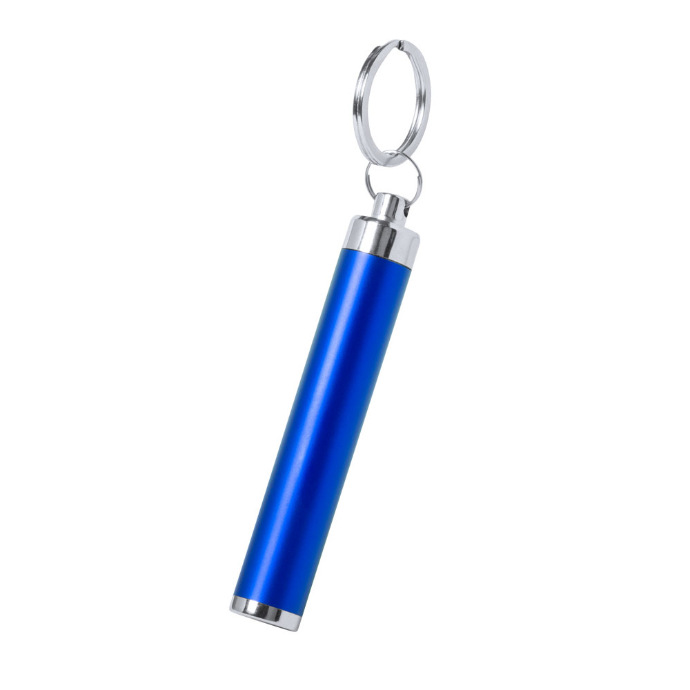 Portachiavi con torcia blu in plastica