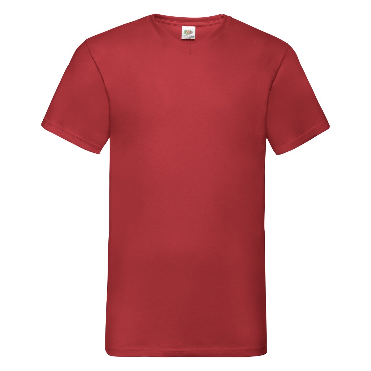 Tshirt in cotone manica corta e scollo a V alto di colore rosso