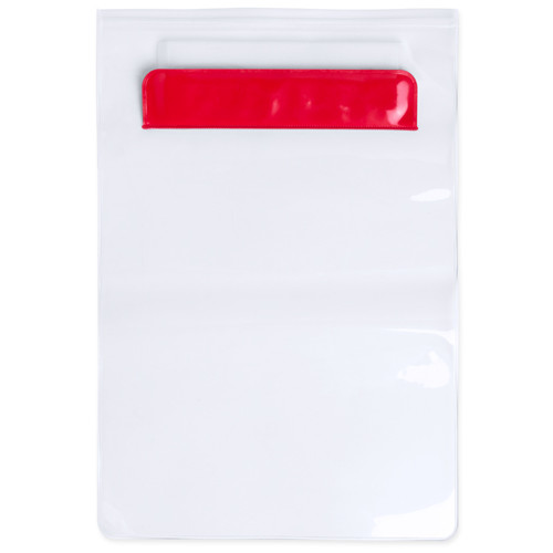 Custodia impermeabile in pvc rosso per tablet
