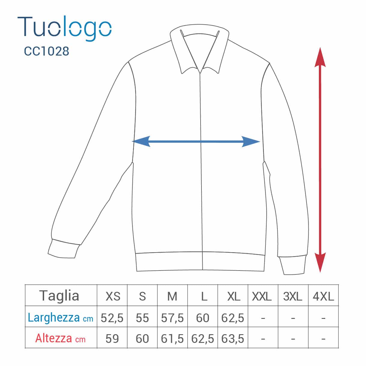 Disegno con taglie larghezza e altezza