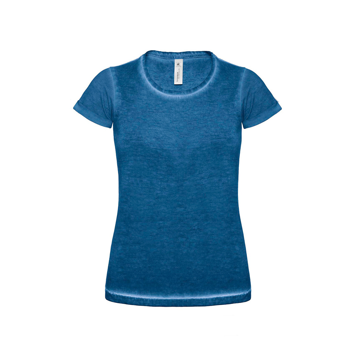 tshirt maniche corte a girocollo effetto vintage di colore blu