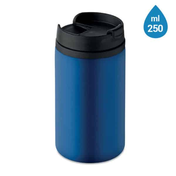 Tazza termica blu in acciaio inox