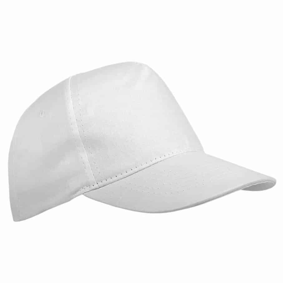 Cappellino in cotone bianco con chiusura in velcro