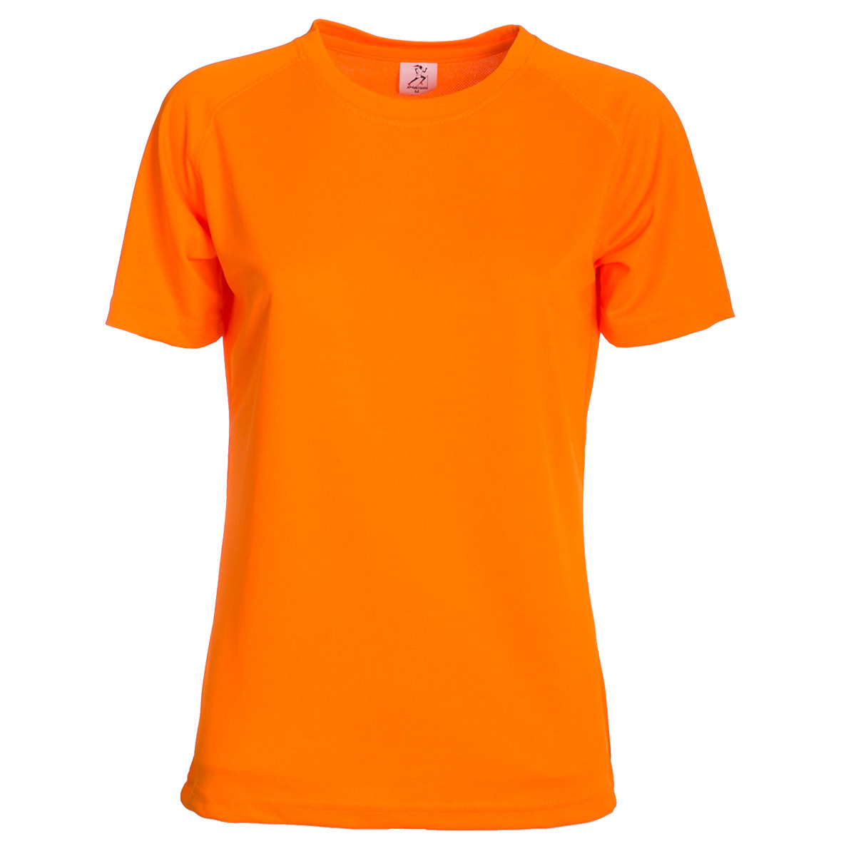 Maglietta sportiva da donna arancio in tessuto traspirante